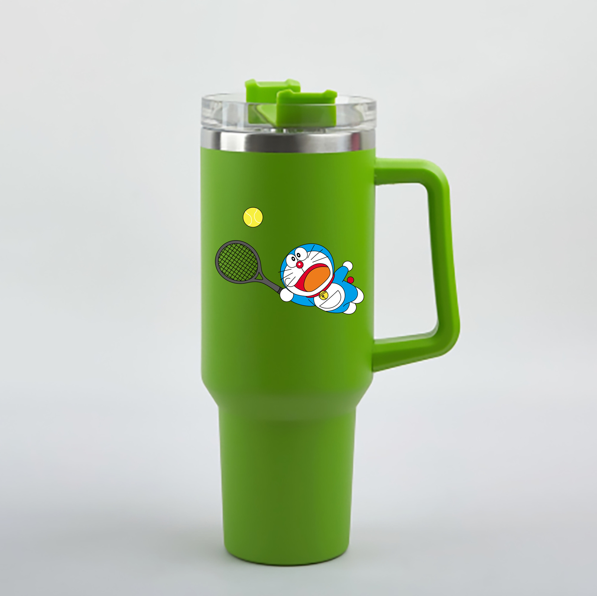 （画像用） ドラえもん Doraemon 1200mL車用タンブラー - クリスタルステッカー（プラスチックストロー付き）